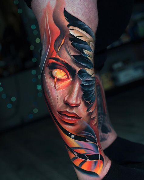 Colour Realism Tattoo, Color Realism Tattoo, Realistic Tattoo Ideas, Greek God Tattoo, Samurai Warrior Tattoo, Asian Dragon Tattoo, Colour Tattoo For Women, Valkyrie Tattoo, Neon Tattoo