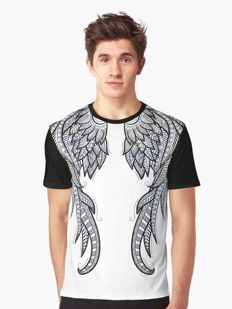 "Angel wings." Graphic T-Shirt for Sale by Skaska | Redbubble Angel Wings Graphic, Tshirt Design, Comfy Tees, Gray Tshirt, Fashion Essentials, Angel Wings, Tshirt Colors, Wardrobe Staples, Heather Grey