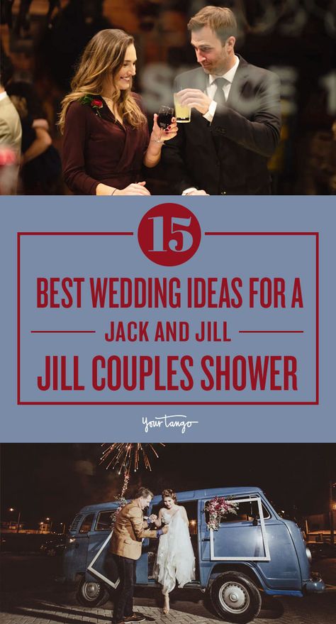 15 Best Wedding Ideas For A Jack And Jill Couples Wedding Shower | YourTango Couples Wedding Shower Themes, Couples Wedding Shower Games, Couples Shower Decorations, Couples Shower Gifts, Couples Shower Themes, Hops Wedding, Wedding Shower Brunch, Wedding Shower Cakes, Best Wedding Ideas