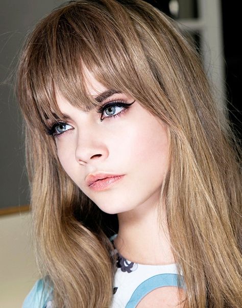 What Do Men Really Think About Cat-Eye Liner? The Hilarious Truth, Revealed via @byrdiebeauty Blonde Hairstyle, Chestnut Hair Color, Blonde Hair With Bangs, Sandy Blonde, Hair Styles 2014, Ash Blonde Hair, Long Hair With Bangs, Trending Haircuts, Cara Delevingne