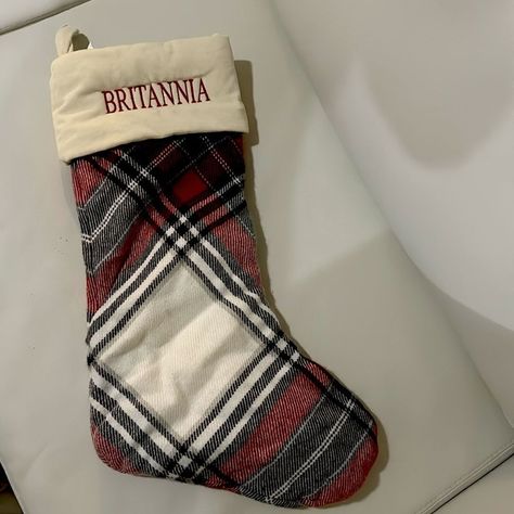 Pottery Barn Hamilton Plaid Christmas Stocking Monogram Britannia Brand New Perfect Condition Pottery Barn Holiday, Plaid Christmas Stockings, Plaid Christmas, Christmas Stocking, Pottery Barn, Christmas Stockings, Stockings, Monogram, Plaid