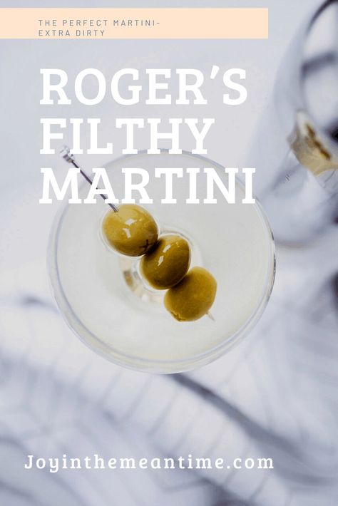 Filthy Martini Recipe, Filthy Martini, The Perfect Martini, Olive Brine, Perfect Martini, Martini Recipes, Dirty Martini, Alcoholic Beverages, Entertaining Recipes