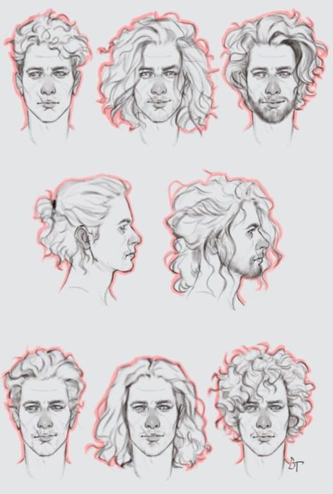 Male Hairstyles, Curly Hair Drawing, Draw Hair, Hair Sketch, Some Drawings, Hair References, Drawing Help, Travis Fimmel, Joe Manganiello