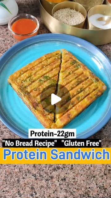 High Protein Sandwich, Sides Healthy, Gluten Free Sandwich, Protein Sandwich, High Protein Gluten Free, Chopped Vegetables, Gluten Free Sandwiches, Gluten Free Protein, Moong Dal