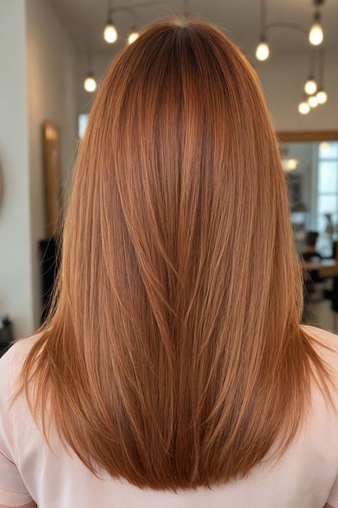 Straight Auburn Hair With Highlights, Single Process Hair Color Auburn, Red Hair Pink Undertones, Light Auburn Short Hair, Light Auburn Copper Hair, Level 6 Red Hair Color, Dirty Blonde To Red Hair, Autumn Hair Ideas, Autumn Auburn Hair