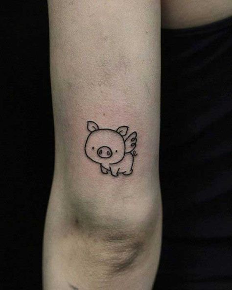 Flying Pig Tattoo, Alas Tattoo, Pig Tattoo, Cute Hand Tattoos, Inspiration Tattoos, Weird Tattoos, Small Tattoos For Guys, Cute Tattoos For Women, Dainty Tattoos