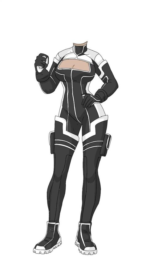 Bnha Hero Costumes, Mha Hero Outfit Ideas, Bnha Oc Hero Costume Ideas, Anime Dresses, Hero Clothes, Costume Design Sketch, Black And White Suit, Super Hero Outfits, Clothing Design Sketches