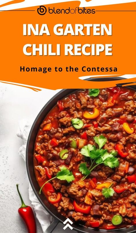 Chili Recipe Ina Garten, Chili Base, Classic French Recipes, Celebrity Chef Recipes, Barefoot Contessa Recipes, Recipe Developer, Chile Recipes, Ina Garten Recipes, Cooked Meal