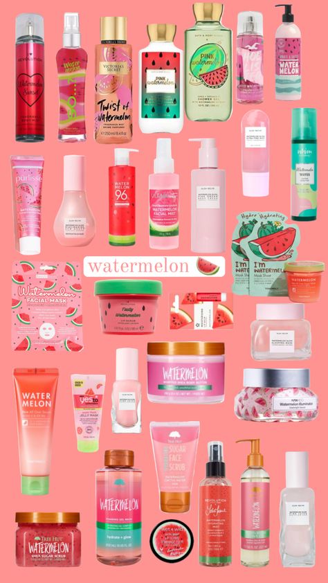 Watermelon Skincare, Watermelon Aesthetic, Expensive Makeup, Body Care Routine, Skin Care Products, Self Improvement Tips, Create Collage, Aesthetic Room, Skincare Products