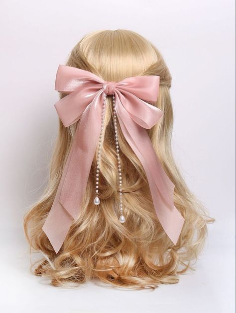 Soft Pink Accessories, Pink And White Accessories, Pink Aesthetic Accessories, Princess Hair Accessories, Pink Head Accessories, Head Assessories, Cute Head Accessories, Light Pink Hair Accessories, Coquette Hair Accessories