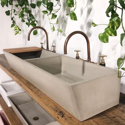 Luxury Bathroom Master Baths, Outdoor Sinks, Trough Sink, Laundry Tubs, Concrete Sink, Concrete Basin, Modern Style Design, Laundry Sink, Laundry Mud Room