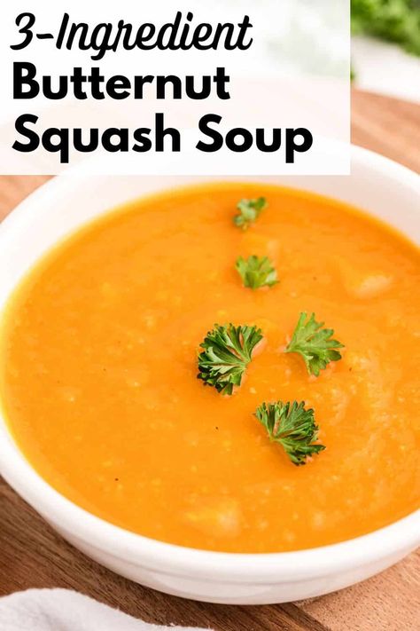 Squash Soup Recipe Easy, Fall Menus, Soup Stovetop, Low Fat Vegan Recipes, Easy Butternut Squash, Butternut Soup, Butternut Squash Puree, Controlled Chaos, Squash Puree