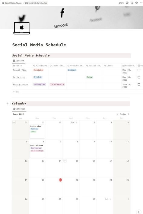 notion template free download Study Plan Template, Notion Template Aesthetic, Social Media Tracker, Aesthetic Social Media, Social Media Content Planner, Online Planner, Small Business Planner, Media Planner, Content Planner