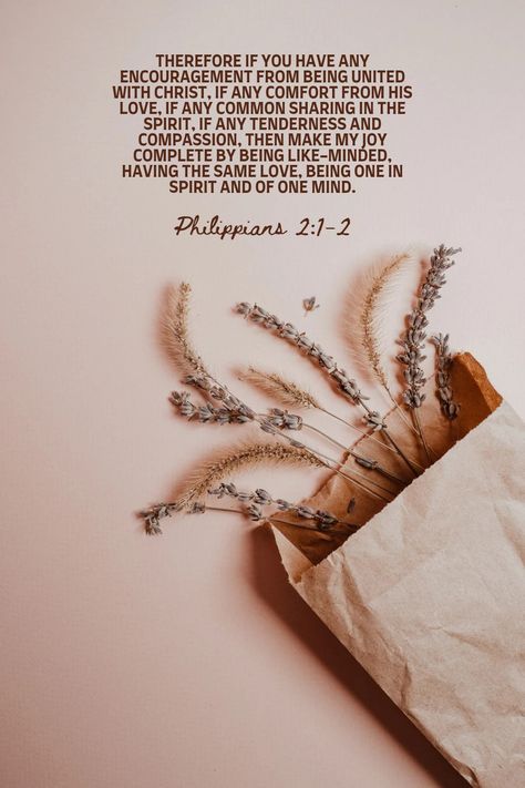 Philippians 2:1-2, Aesthetic Scripture, Book Of Philippians, Bible Teaching, Philippians 2, Joyful Noise, Beautiful Scripture, Christian Love, Christian Bible Quotes