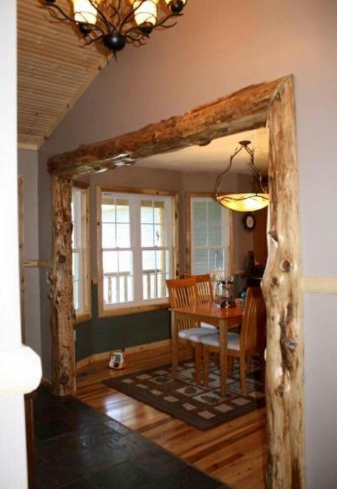 Pretty Cottage Rustic, Log Furniture, Rustic Living, Wood Beams, Cabin Homes, Rustic Interiors, Log Homes, Cabin Decor, Rustic Furniture