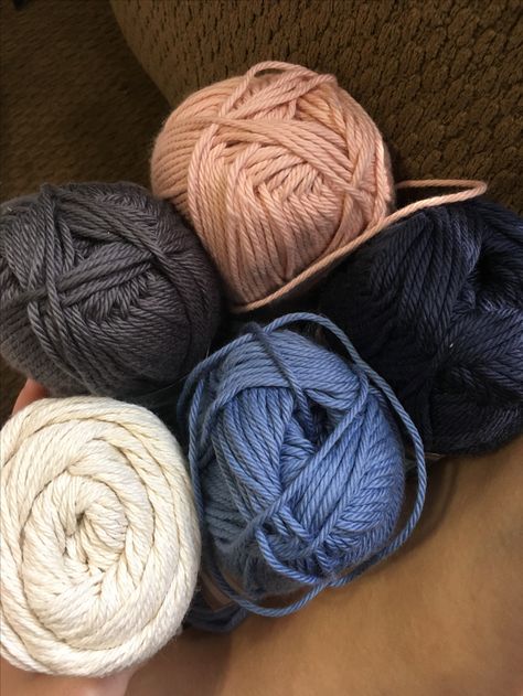 Blanket scheme  ILTC #33 warm blush  ILTC #304 stonewash ILTC #308 Pewter  ILTC #306 dark denim CS #02 ivory Crocheting Aesthetic, Handmade Aesthetic, Knitting Aesthetic, Crochet Business, After Life, Aesthetic Dark, Wool Beanie, Needle And Thread, Dark Denim