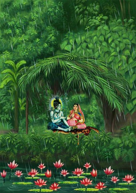 Lord Shiva And Parvati Aesthetic, Shiva And Parvati Love Art, Shiva Shakti Painting, Shakti Wallpaper, Lord Shiva And Parvati, Art Painting Wallpaper, Shiva And Parvati, Rajasthani Art, Shiv Shakti