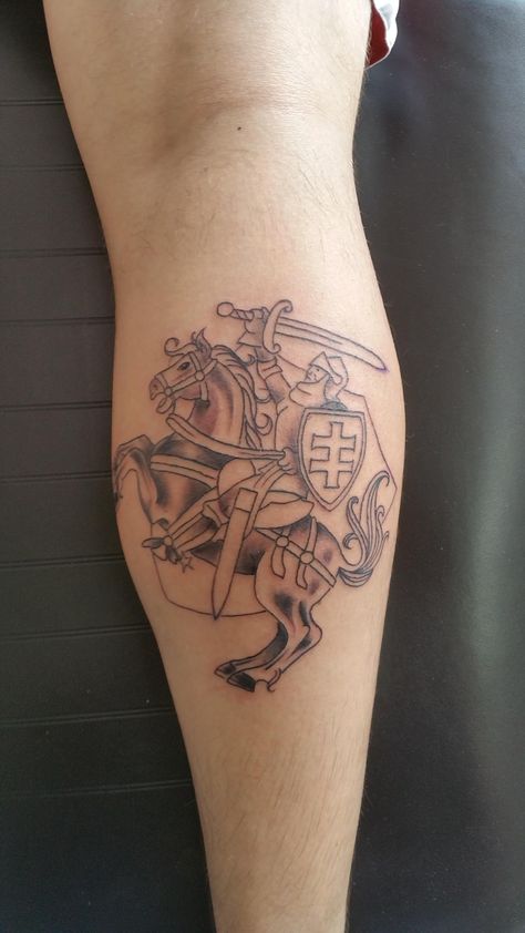 First tattoo linework representing my 100% Lithuanian heritage with Vytis, done by Alisa Afitato at the Ink Well, Southampton PA - Imgur Lithuanian Tattoo, Lithuania Tattoo, Trinity Knot Tattoo, Tattoo Linework, Knot Tattoo, Ink Well, Line Work Tattoo, Family Tattoos, First Tattoo