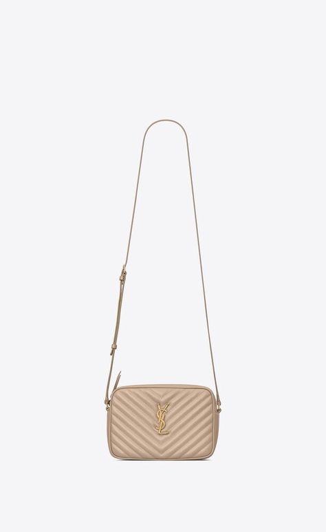 LOU camera bag in quilted leather | Saint Laurent | YSL.com Saint Laurent Camera Bag, Top Lingerie, Greyish Brown, Dark Beige, Quilted Leather, Small Leather Goods, Amazing Women, Camera Bag, Yves Saint Laurent