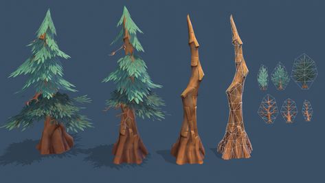 ArtStation - Stylized Forest, Emma Kaempf Stylized Tree 3d, Stylized Game Environment, Stylized Game Art, Stylized Forest, Dungeons And Dragons Diy, Stylized Trees, Forest Environment, 3d Forest, Stylized Tree