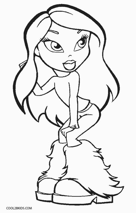 Free Printable Bratz Coloring Pages For Kids Y2k Drawing Template, Brats Coloring Pages Free, Brats Doll Coloring Pages, Y2k Coloring Pages Bratz, Bratz Doll Coloring Pages, Cartoon Coloring Pages For Grown Ups, People Coloring Pages For Grown Ups, Cartoon Coloring Pages 90s, Simple Aesthetic Coloring Sheets