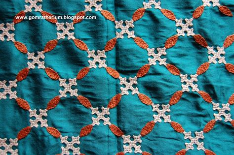 It's been quite some time when I made my last entry. With so many changes going around in my life, I got busy all of a sudden. Recently... Sindhi Embroidery, Kutch Embroidery, Kutch Work Designs, Yarn Embroidery, Hand Embroidery Dress, Embroidered Letters, Kutch Work, Kurti Embroidery Design, Redwork Embroidery