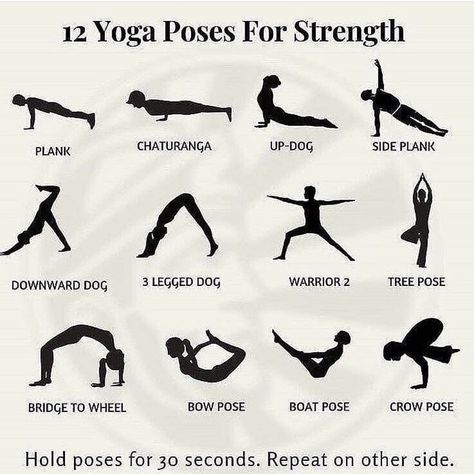 How To Practice Yoga on Instagram: “Who wants to use yoga to get stronger? Hold each pose for 30 seconds, and for all the modifications and progressions to these poses and the…” Daily Yoga Routine, Strength Yoga, Bow Pose, Crow Pose, Boat Pose, Yoga Beginners, How To Start Yoga, Tree Pose, Yoga Exercises