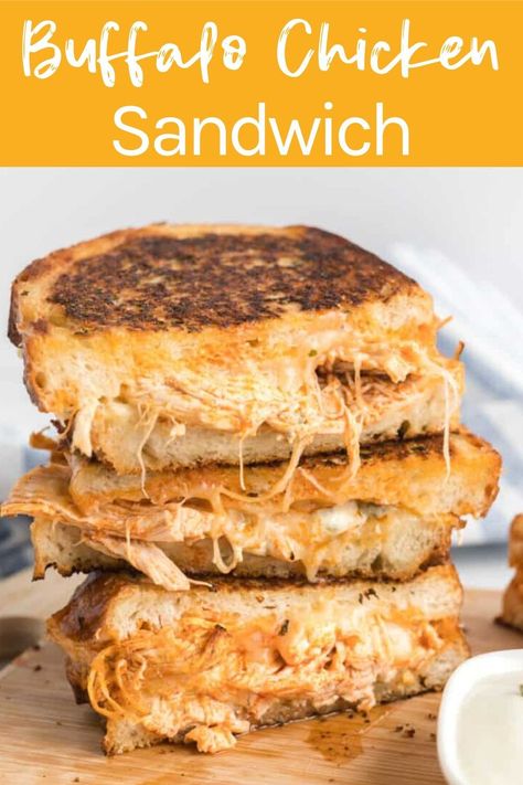 Chicken Melt Sandwich, Chicken Grilled Cheese Sandwich, Buffalo Chicken Grilled, Chicken Grilled Cheese, Buffalo Chicken Grilled Cheese, Grilled Buffalo Chicken, Sandwich Easy, Chicken Lunch Recipes, Chicken Melts