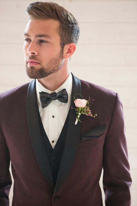 purple vine colour stylish two piece suit.To order whatsapp us whatsapp on  91-9511613559 Men Wedding Suits, Groomsmen Tuxedos, Suits Formal, Tweed Men, Wedding Tux, Burgundy Tuxedo, Groom Wedding Attire, Wedding Suits Groom, Groomsmen Suits