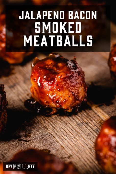 Jalapeno Bbq Sauce, Apple Jalapeno, Smoker Cooking Recipes, Smoked Meatballs, Beef Rub, Jalapeno Bacon, Traeger Cooking, Pellet Smoker Recipes, Hey Grill Hey