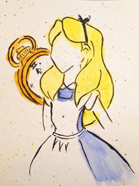 Tattoo Disney, Alice In Wonderland Drawings, Disney Princess Tattoo, Disney Paintings, Princess Drawings, Disney Sketches, Pinturas Disney, Disney Tattoos, Disney Alice