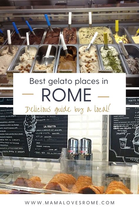 Rome Gelato Aesthetic, Rome Gelato, Places To Eat In Rome, Best Places To Eat In Rome, Best Gelato In Rome, Best Food In Rome, Rome Winter, Free Things To Do In Rome, Rome Hotels