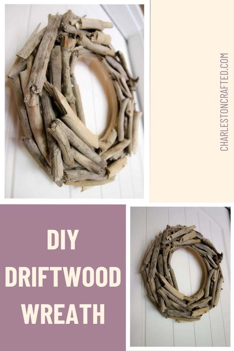 Elevate your home decor with our DIY driftwood wreath project! Say goodbye to mass-produced decorations and hello to a one-of-a-kind accent that showcases your creativity and love for the beach. Diy Driftwood, Driftwood Wreath, Deco Mesh Wreaths Diy, Diy Christmas Wreaths Ideas, Christmas Wreaths Ideas, Easy Diy Wreaths, Christmas Tree Decorating Themes, Wreath Project, Mesh Wreath Diy