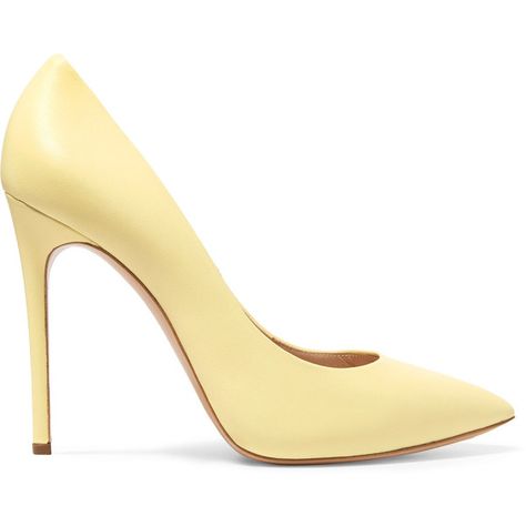 Casadei Minorca leather pumps (€220) ❤ liked on Polyvore featuring shoes, pumps, pastel yellow, leather shoes, yellow high heel pumps, leather pumps, high heel pumps and pointed toe pumps Pastel Yellow Heels, Pastel Yellow Shoes, Pastel Heels, Heels Yellow, Yellow High Heels, Trendy High Heels, Yellow Pumps, Heels Aesthetic, Yellow Pastel