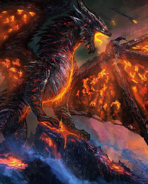 Magma Monster Art, Magma Dragon, Cosmic Dragon, Legendary Dragons, Mythical Dragons, Dragon Artwork Fantasy, Beast Creature, Battle Cry, Gothic Fantasy Art