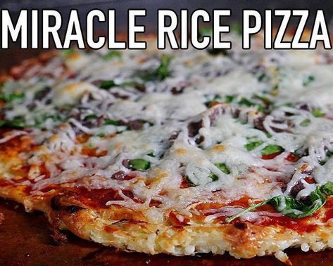 Miracle Rice Pizza | Miracle Noodle Konjac Noodles Recipes, Shirataki Rice Recipes, Shirataki Recipes, Miracle Noodles Recipe, Rice Pizza, Miracle Rice, Miracle Noodle, Konjac Noodles, Miracle Noodles