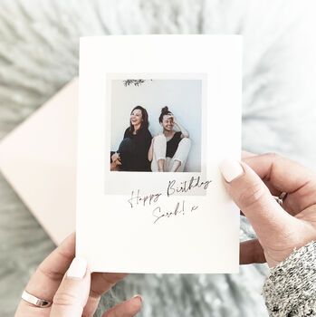 Photo Collage Card Ideas, Writing On Polaroids, Photo Birthday Card Ideas, Polaroid Card, Instax Frame, Happy Birthday Photo, Card Design Handmade, Style Birthday, Birthday Card Craft