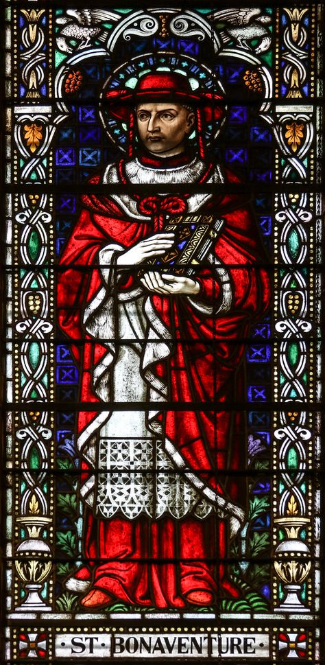 Saint Bonaventure / San Buenaventura // Stained glass from St Paul's church, Harvard Square // Photo: Lawrence OP Saint Expedite Prayer, St Bonaventure, Saint Bonaventure, Stained Glass Saints, Heart Full Of Love, Harvard Square, Saint Bernards, Square Photo, Saint Vitus Cathedral