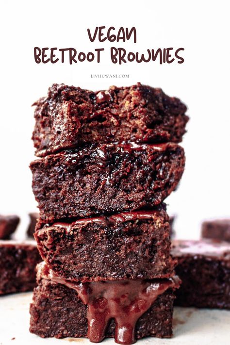 These fudgy, moist, and satisfying Vegan beetroot brownies are a real treat, made with beetroot puree, cacao nibs and cocoa powder. #veganbrownies #beetrootrecipes #veganrecipes #dairyfreebaking #vegantreats #foodvideos Beetroot Puree, Beetroot Brownies, Dairy Free Cookies, Dairy Free Cake, Cacao Nibs, Vegan Cake, Vegan Cookies, Delicious Vegan Recipes, Vegan Baking