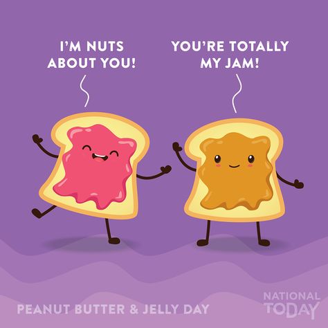 Peanut Butter And Jelly Drawing Cute, Peanut Butter And Jelly, Sandwiches Quote, Love Children Quotes, Flirty Memes, Peanut Butter Jelly Time, Valentine Notes, Funny Lockscreen, Cute Quotes For Him