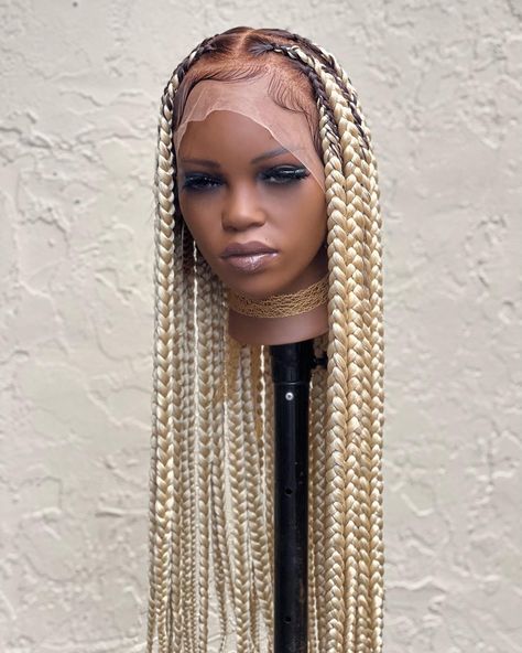 Knotless braided wig Knotless Braided Wig, Ginger Spice, Braided Wigs, Braided Wig, Dark Roots, Braids Wig, Large Size, Wigs, Braids