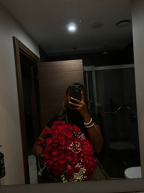 #softlife #spoiledera #darkskin Girl With Roses, Roses Aesthetic, Aesthetic Content, Girl Lifestyle, Board Inspiration, Nothing But Flowers, Mood Board Inspiration, 2025 Vision, Beautiful Bouquet Of Flowers