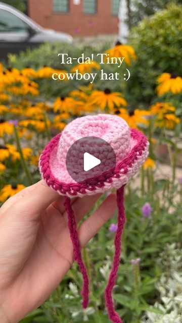 261K views · 41K likes | Aynsley on Instagram: "💖Tiny Crochet Cowboy Hat💖 This is such a quick and cute project- now I just need to figure out what to make with a whole bunch of mini hats. 💖🌸🎀 Also!! I have free pattern for this hat on my website- so check it out!! • • • • #crochet #crochetpattern #crocheting #crochetlove #crochetersofinstagram #crochetinspiration #crochettutorial #cowgirl" Tiny Crochet Cowboy Hat, Crochet Mini Cowboy Hat, Cowboy Hat Crochet Pattern Free, Crochet Mini Cowboy Hat Free Pattern, Crochet Cowboy Hat Free Pattern, Cowboy Hat Crochet, Crochet Cowboy Hat, Crochet Cowboy Hats, Cowboy Hat Pattern