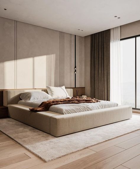 [Ad] Loak On Instagram: 'A Little Simplicity And A Lot Of Earthy Tones Makes This Bedroom Cozy And Peaceful This Bedroom Design Is Inspired By The Functionality Of Hotel Rooms. A Combination Of Earthy Colors, Crisp White And Smart Storage Solutions Make This Space Feels As Good As It Looks So Give Your Bedroom A Simple But Elegant Look Dm For Inquiries Contact Us 01111125364 . . . . . . . . . __________________________________ #modernminimalistbedroomdesignwood Scandinavian Interior Bedroom Minimalism, Calm Modern Bedroom, Minimal Master Bedrooms Decor, Bedroom Minimal Cozy, Bedroom Earthy Tones, Simple Hotel Room, Earthy Tones Bedroom, Minimalist Bedroom Cozy, Scandinavian Interior Bedroom