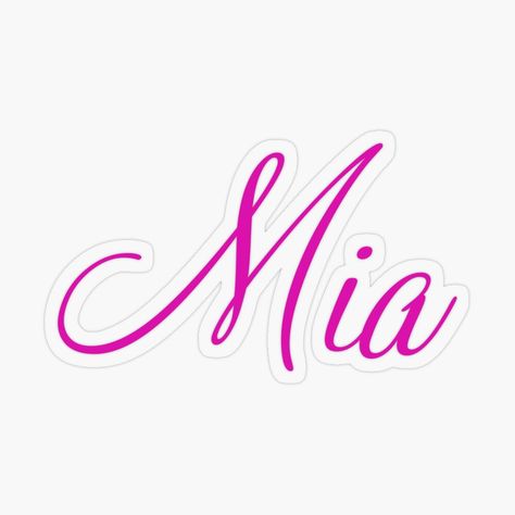 Get my art printed on awesome products. Support me at Redbubble #RBandME: https://www.redbubble.com/i/sticker/Mia-Name-stickers-by-OByD/70678009.O9UDB?asc=u Mia Name Art, Mia Name Design, Swedish Names, Tato Nama, Leavers Shirt, Sims Names, Cool Pencil Drawings, Font Names, Name Stickers