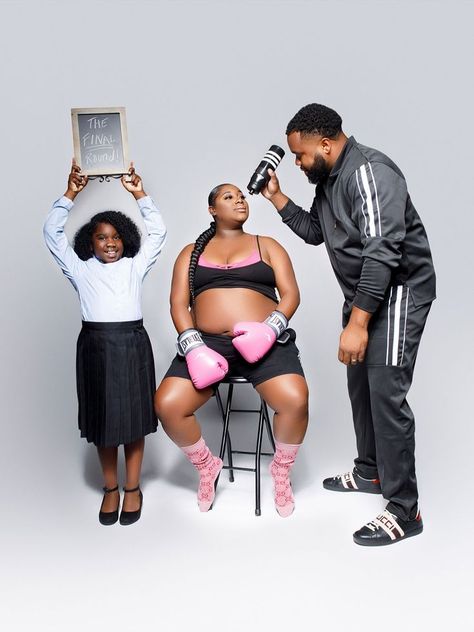 Maternity Shoot by M.A.D.E. by Glyde Boxing Maternity Shoot, Basketball Maternity Shoot, Creative Pregnancy Announcement Photos, Family Of 3 Maternity Pictures, Maternity Shoot Outfit, Maternity Picture Outfits, Maternity Photography Family, Creative Pregnancy Announcement, Maternity Photo Outfits