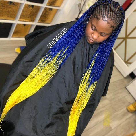 Dope Head Cartel✨ on Instagram: “Love this color comb ✨ @qthebraider  #OmbreBraids #TribalBraids #DopeBraids #ColorfulBraids” Short Feed In Braids, Dressy Ponytail, Braiding Ideas, Chic Ponytail, Feed In Braids, Braids For Black, Tree Braids, Long Box Braids, Medium Short Hair