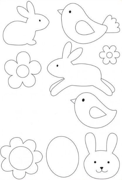 Easter Basket Printable, Easter Egg Template, Easter Bunny Template, Easter Embroidery Patterns, Handmade Greeting Card Designs, Happy Easter Banner, Easter Bunny Colouring, Quiet Book Templates, Happy Easter Greetings