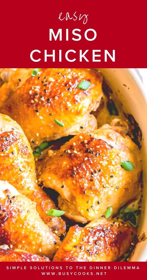 Miso Paste Recipes, Miso Marinade, Miso Recipe, Miso Chicken, Delicious Chicken Dinners, Colorful Food, Miso Paste, Roasted Chicken Thighs, Domestic Bliss