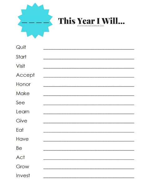 Brainstorming About the New Year - Blank - Planning for New Year - This Year I Will This Year I Will, Year Planning Ideas, Plan For New Year, Planning For The New Year, New Year Journal Page, Fun Resolutions, New Year To Do List, New Year Plans, New Years Resolutions Template